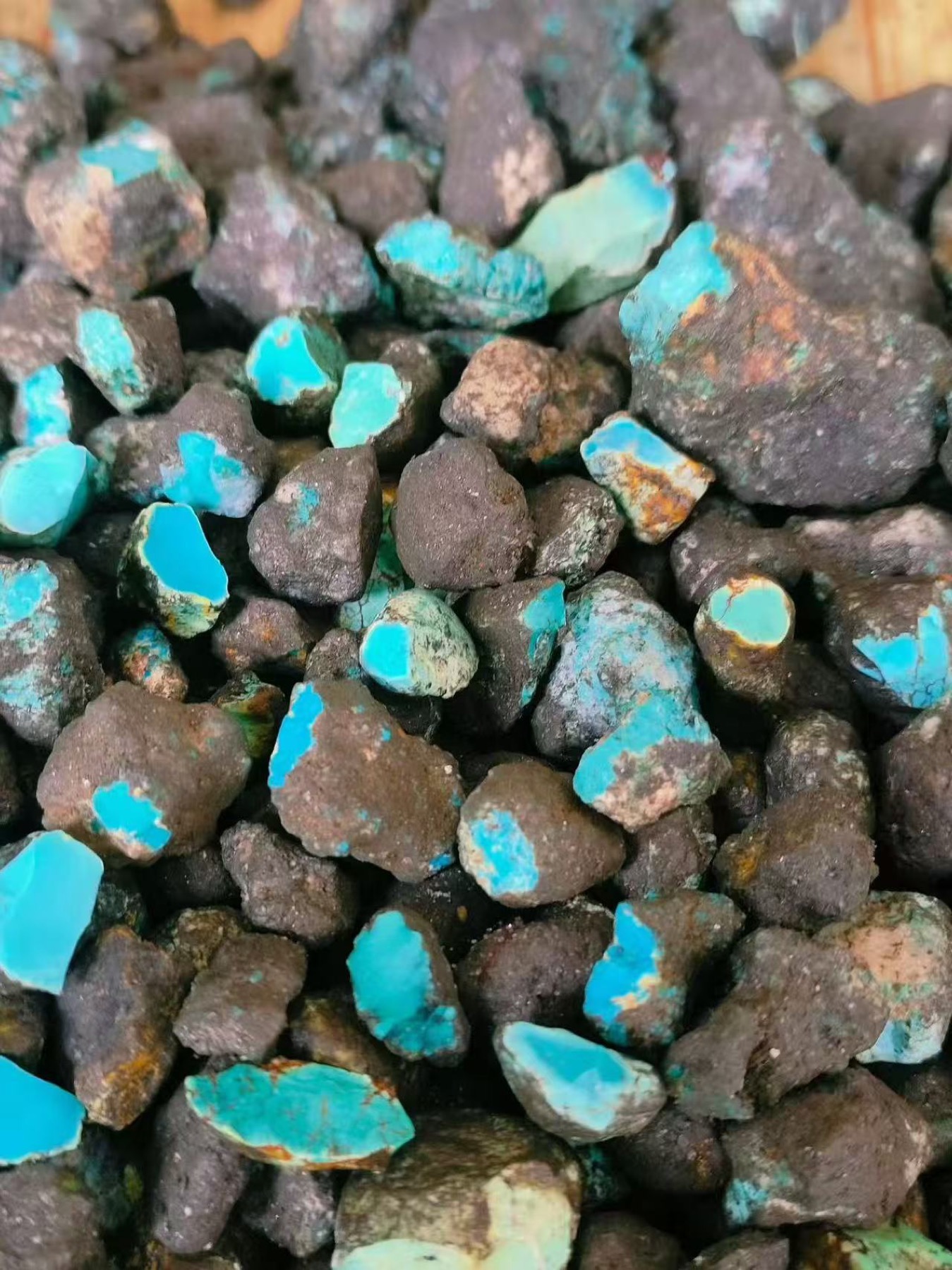 Turquoise rough with small exposed color windows